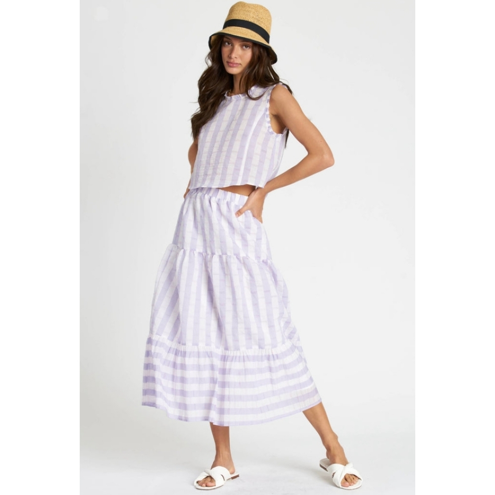 DRA clothing los Angeles,Top and skirt striped set,NWT,Small